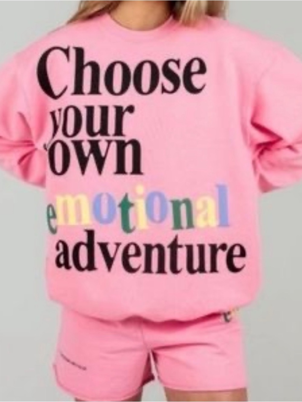 Mayfair Pink Choose Your Own Adventure Emotions Are Valid Sweatshirt One Size